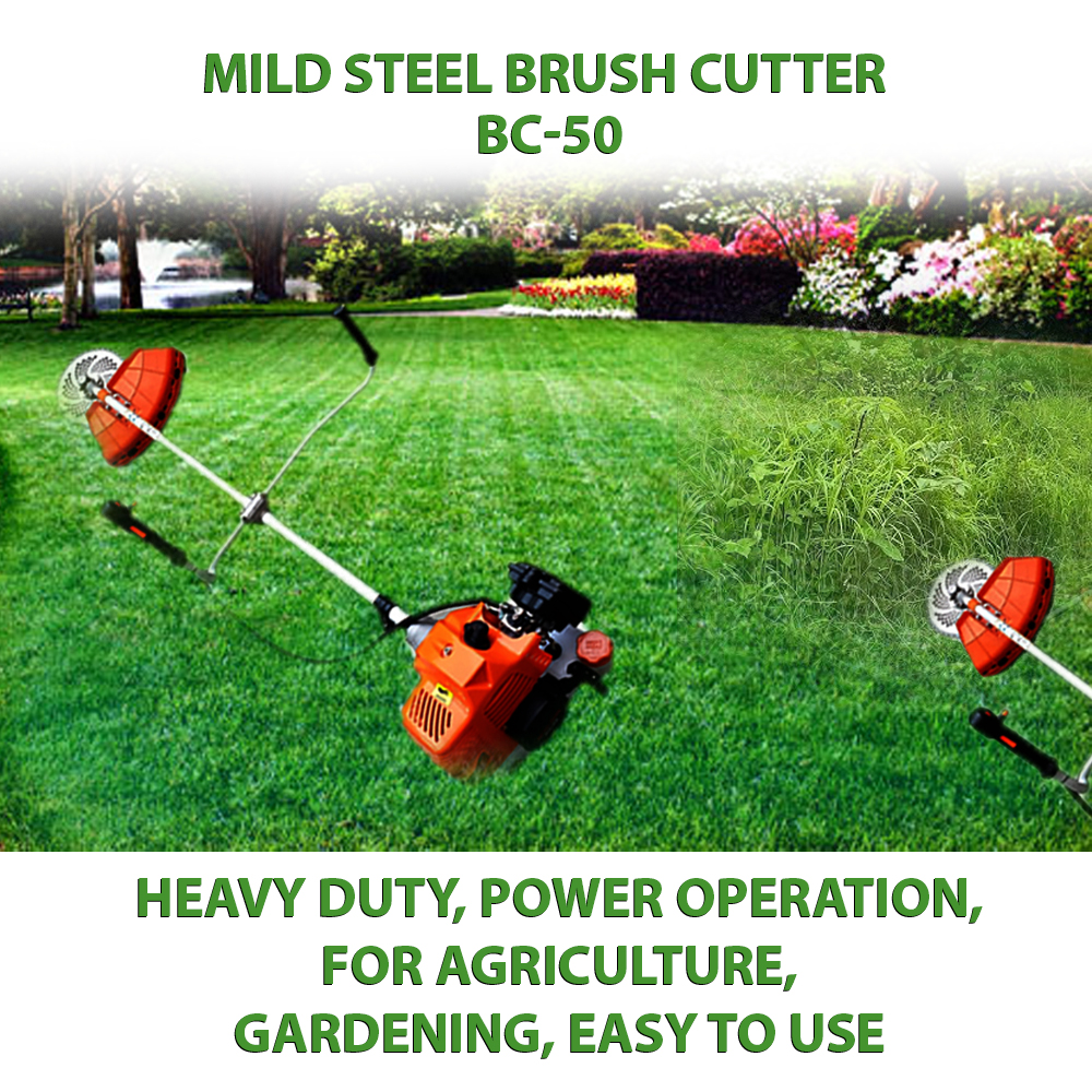 Mild Steel Brush Cutter, Heavy Duty, Power Operation, For agriculture, Gardening, Easy to use, BC-50